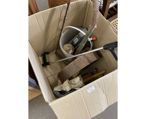 Box of assorted garden tools