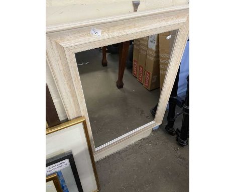 Modern rectangular wall mirror in light wood finish frame