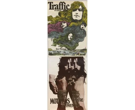 GUNTHER KIESER 1970s POSTERS ZAPPA/TRAFFIC/GENESIS. Three original posters from Gunther Kieser to include: Frank Zappa (1970,