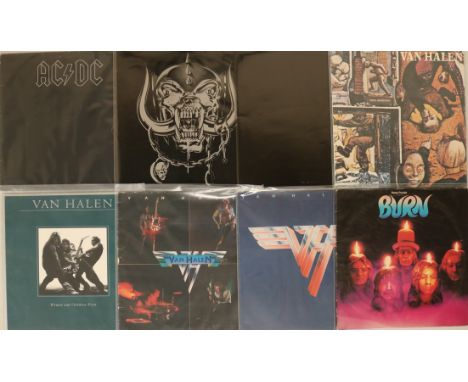 METAL LPs. Crunching selection of 21 x (mainly) LPs. Artists/titles are AC/DC - Back In Black (K 50735), Motorhead - No Remor