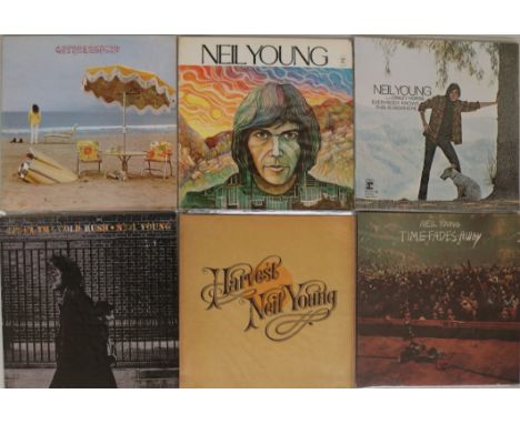NEIL YOUNG - A not so shakey collection of 10 x LPs! Titles are On The Beach (K 54014 A4/B4 - Ex/Ex), S/T (US RS 6317), Every