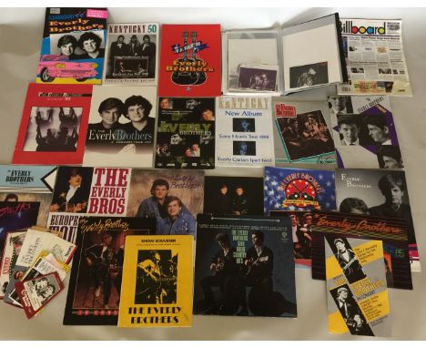 EVERLY BROTHERS SIGNED SLEEVE AND PROGRAMMES. Lot of Everly Brothers memorabilia to include: a copy of 'The Everly Brothers S