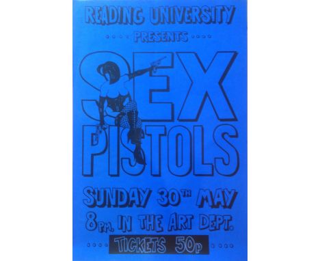 SEX PISTOLS READING 1976 POSTER. Very rare (we've certainly not seen one before), original poster of a Pistols performance at