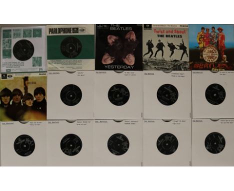 THE BEATLES & RELATED LPs/EPs/45s. Fab collection of 7 x LPs, 2 x LP box sets and around 70 x 7"/EPs. LPs are George Harrison