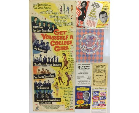 60s POSTER AND FLYERS. An original folded US insert (14x36") poster from 1964 for 'Get Yourself a College Girl' with The Dave
