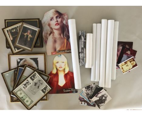 BLONDIE: FRAMED PHOTOS, PROMO DISPLAYS AND POSTERS. Collection of Blondie memorabilia to include: Two easel backed card pop o
