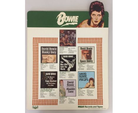 DAVID BOWIE US PROMO DISPLAY 1974. A promotional card shop display, made in the USA in 1974 to promote David Bowie's RCA rele