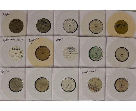 7" ACETATES. A unique collection of 38 x 7" acetate recordings - largely dating from the 50s and into the early 60s, there ar