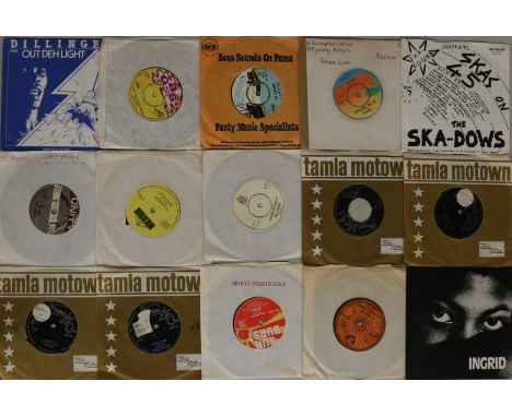 FUNK/SOUL/REGGAE/DISCO 45s. Stirrin' collection of around 77 x 45s. Artists/titles/cat. numbers include Dillinger - Out Deh L