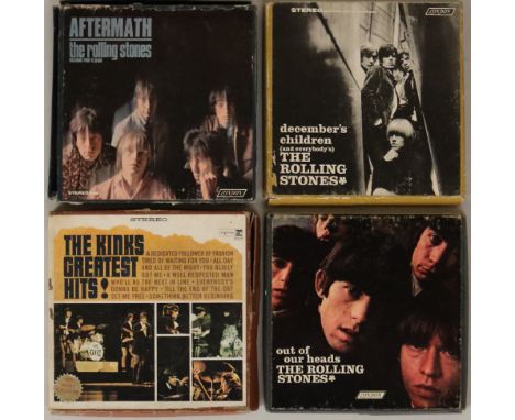 ROLLING STONES/KINKS - US REEL-TO-REEL TAPES. An usual selection of 4 x reel-to-reel tapes. Titles are Rolling Stones (x3) - 