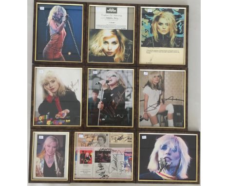 BLONDIE: DEBBIE HARRY SIGNED AND FRAMED. A collection of autographed pieces to include: two framed and autographed photograph