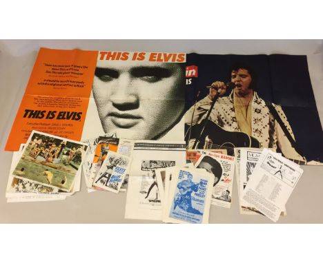 ELVIS FILM MEMORABILIA. Collection of paper materials relating to Elvis film projects. To include three posters (This is Elvi