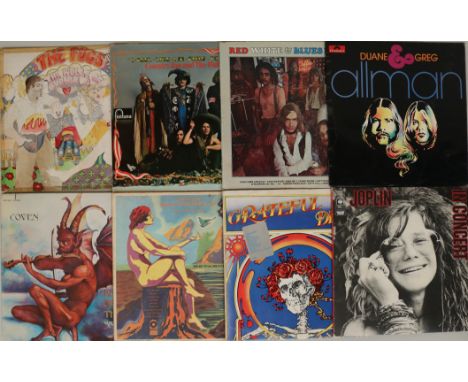 US ROCK. Wicked collection of 32 x LPs. Artists/titles include Country Joe And The Fish - I-Feel-Like-I'm-Fixin'-To-Die (Uk T