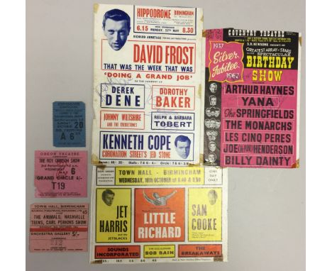 1962 - 1964 HANDBILLS & TICKETS. Three parts of handbills and 3 tickets to include Little Richard handbill from 1962, a signe