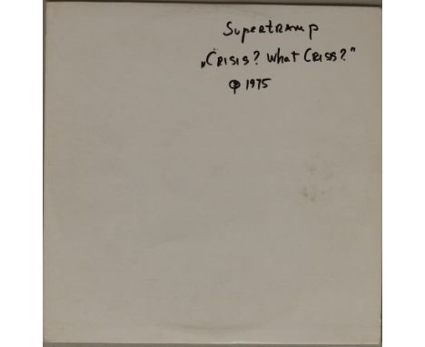 SUPERTRAMP - CRISIS? WHAT CRISIS? UK TEST PRESSING. The UK test pressing on A&M of the essential 1975 long player (AMLH 68347