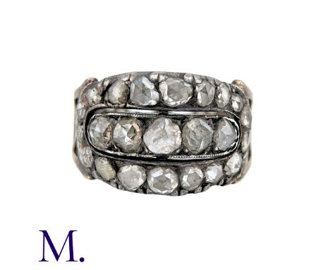 An Antique Rose Diamond Ring in gold and silver, set with various-sized rose cut diamonds.Size: O1/2Weight: 6.4g 