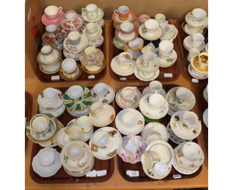 Eight trays of assorted 20th century coffee cans and saucers including examples by Burleigh ware; Crown Devon; Royal Doulton;