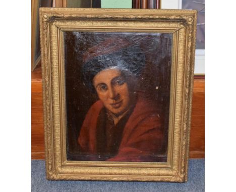 British School (19th century), portrait of a scholar, oil on canvas, together with a group of eleven engravings after Gustave