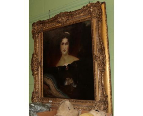 English School (19th century), Portrait of Mrs Beele, oil on canvas, 76cm by 64cm
