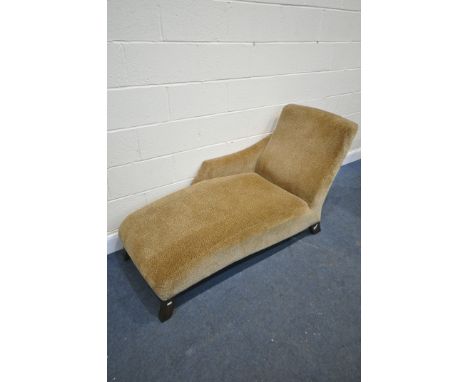 A LEOPARD PRINT CHAISE, length 150cm (condition - tear to arm, signs of use)