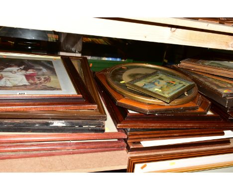 A QUANTITY OF FRAMED PRINTS ETC,  most appear to be print reproductions of 19th and early 20th century paintings, artists inc
