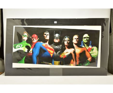 ALEX ROSS FOR DC COMICS (AMERICAN CONTEMPORARY) 'ORIGINAL SEVEN' portraits of Green Lantern, Flash, Superman, Batman, Wonder 
