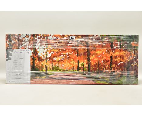 TIMMY MALLETT (BRITISH CONTEMPORARY) 'WOODLAND WALK', a signed limited edition box canvas print, depicting an autumnal landsc