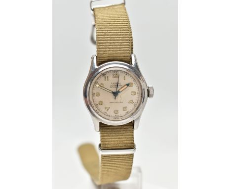 A GENTS 'UNITAS' WRISTWATCH, manual wind, round silver dial signed 'Unitas, waterproof antimagnetic, shock absorber', lumines