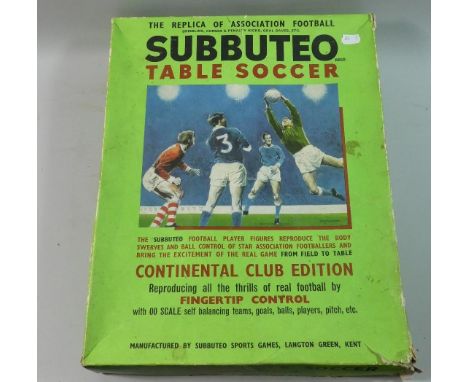 A Boxed OO Scale Subbuteo Table Soccer Set, Continental Club Edition. Not Checked 