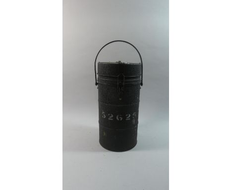 A Military Metal Cased Cylindrical Flask, 37cm high 