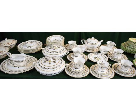 A Large Collection of Royal Worcester Bernina Tea and Dinnerwares to Include Seven Trios, Two Lidded Tureens, Eight Small Pla