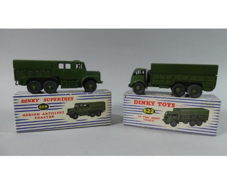 Two Boxed Dinky Toys, 10 Ton Army Truck No 622 and Medium Artillery Tractor No 689 