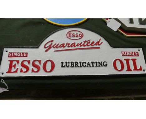 A Cast Metal ESSO Lubricating Oil Plaque, 46.5cm Wide (Plus VAT) 