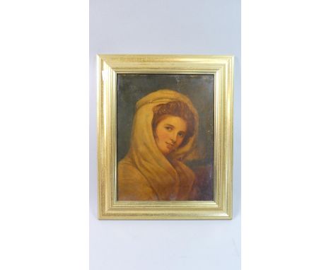 A Gilt Framed Portrait of a Maiden, 27cm High 