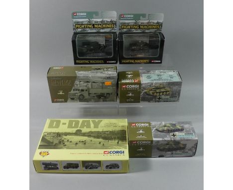 A Collection of Six Boxed Corgi Classics and Fighting Machines to include 66501 German Tank Tiger Mk I, 66601 German Army Kin