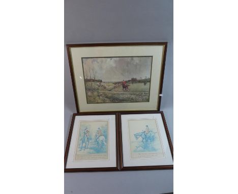 A Collection of Three Sporting Prints to Include Lionel Edwards and Pair of Mr Jorrocks 