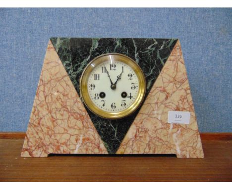 A French Art Deco marble clock