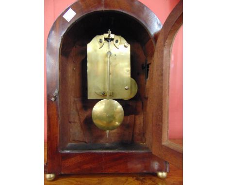A Regency mahogany and brass inlaid bracket clock, the painted dial signed Greenwood, Dover 