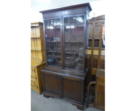 An Edward VII Chippendale Revival mahogany bookcase 