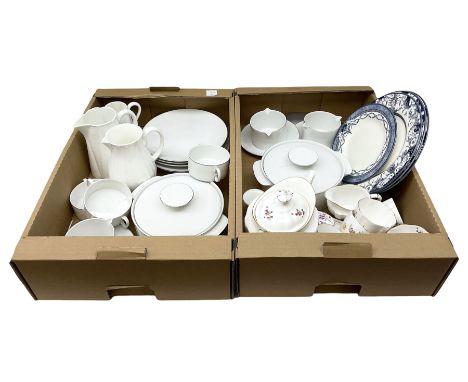 Royal Crown Derby in Derby Posies pattern tea wares, to include teapot, jug and teacups, together with Coalport Country Ware 