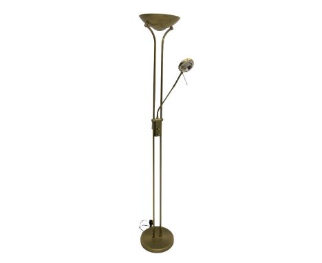 Brushed metal standard lamp with adjustable reading lightDimensions: Height:&nbsp;184cm&nbsp;