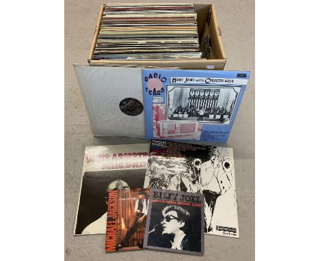 A box of assorted vintage vinyl LP's to include Jazz, Swing and Classical. Also includes 2 x 7" singles - Micheal Jackson &am