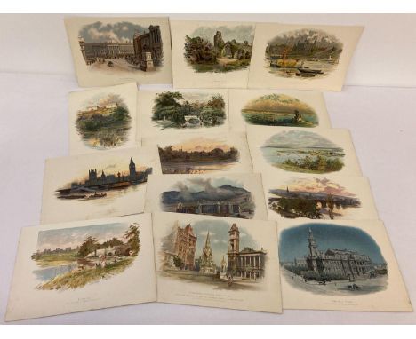 A collection of 14 coloured plates by C. Wilkinson depicting British &amp; Australian places of historical interest.  