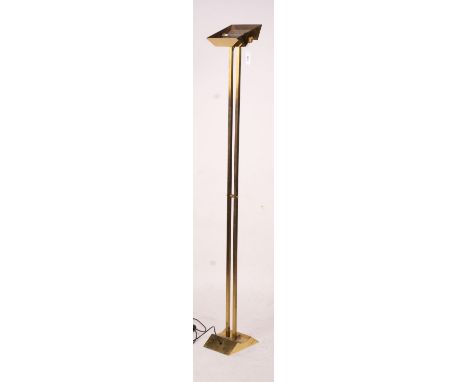 A contemporary brass uplighter floor lamp, height 180cm