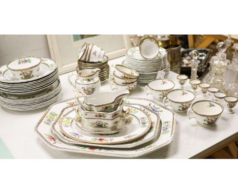 A Copeland “Old Bow” pattern part dinner and tea service