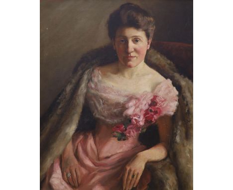 Leonard Frank Skeats (1874-1943), oil on canvas, portrait of a lady, signed, 73 x 60cm.