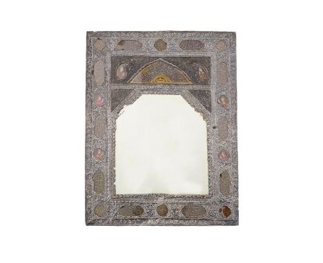 inset with various portrait miniatures and inscribed panels,65.5 x 51 cm