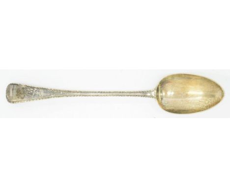 A VICTORIAN SILVER GRAVY SPOON, FEATHER EDGE PATTERN, LONDON 1863, 4OZS 17DWTS