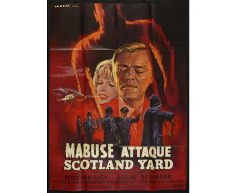 [FRENCH CINEMA FILM POSTER] - MABUSE ATTAQUE SCOTLAND YARD (after the Bryan Edgar Wallace novel 'Scotland Yard vs. Dr Mabuse'
