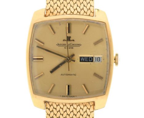A JAEGER-LECOULTRE CLUB 18CT GOLD GENTLEMAN'S WRISTWATCH, AUTOMATIC MOVEMENT, FULL SWISS HALLMARKS, LONDON IMPORT MARKS 1969,